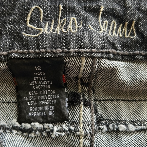 Suko Black Distressed Jeans With Silver Studs, Size 12 - Picture 6 of 6